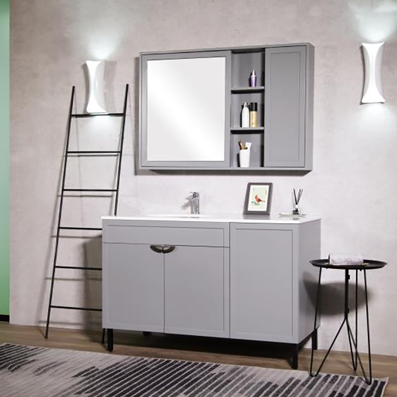 H510640 American style bathroom cabinet with a unique rounded handle 
