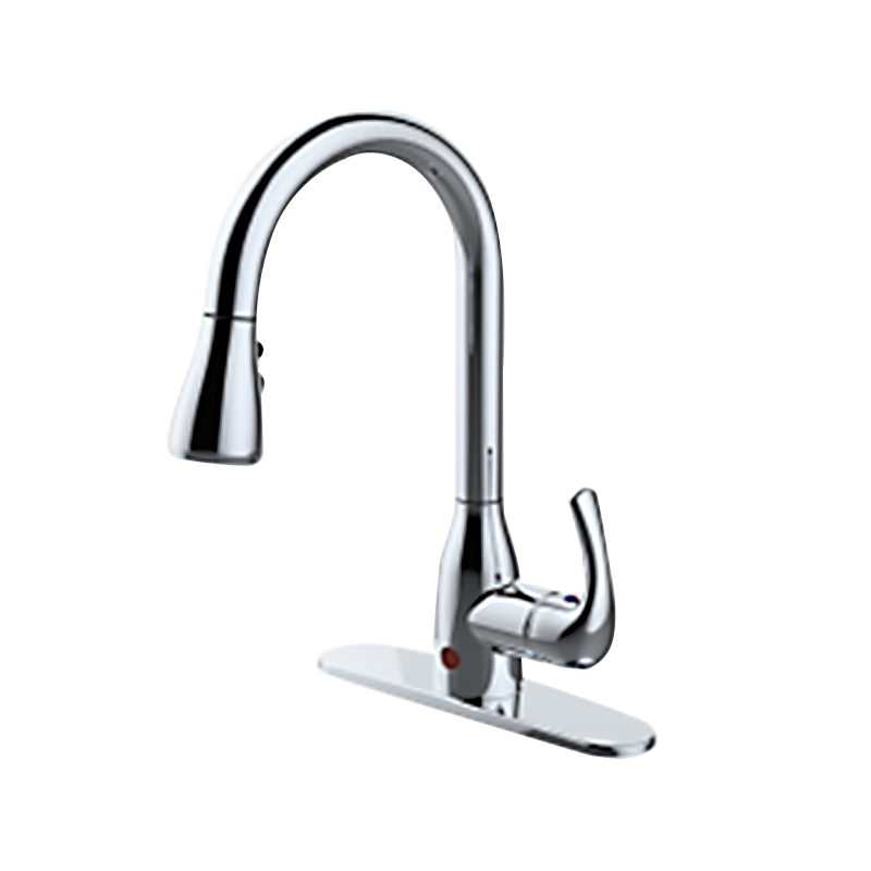 Single handle high arc brushed nickel pull-out kitchen faucet
