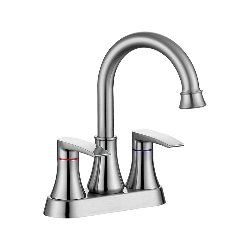 Brushed nickel two handle modern style 4 "sink faucet"