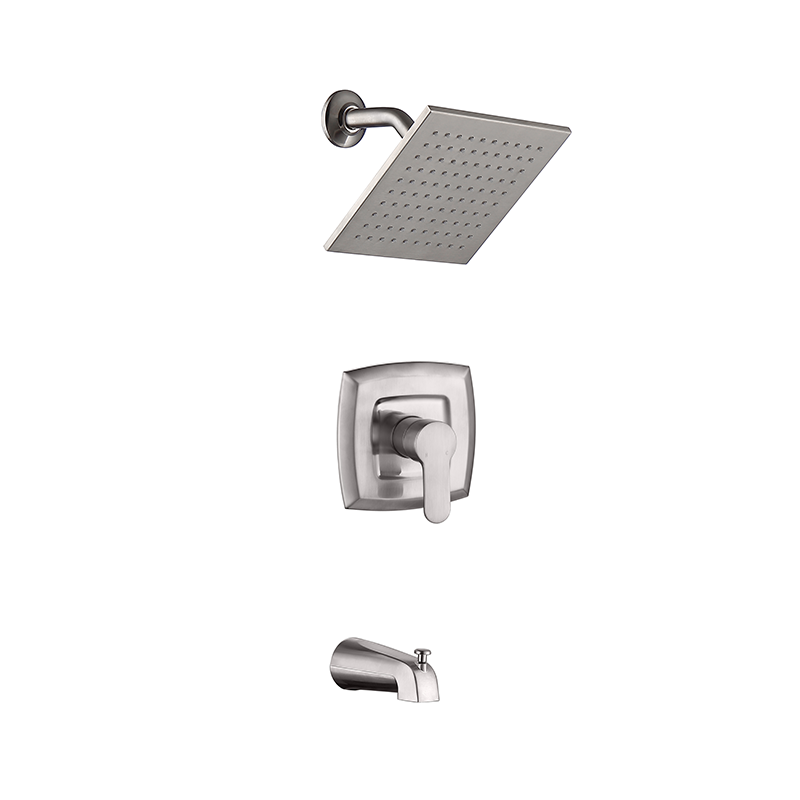 Shower bathtub faucet set is equipped with steering gear, 5 spray settings, 6 inch bathtub waterfall handle combination, 2.5 GPM high-pressure bathroom shower head system, brushed nickel