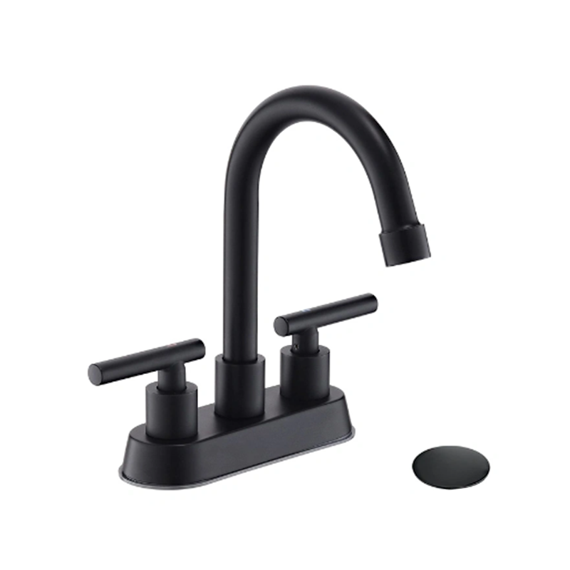 Matte Black 3 Hole Widespread Bathroom Faucet