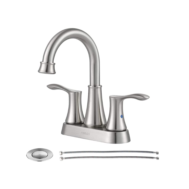 Brushed nickel two handle modern style "sink faucet"