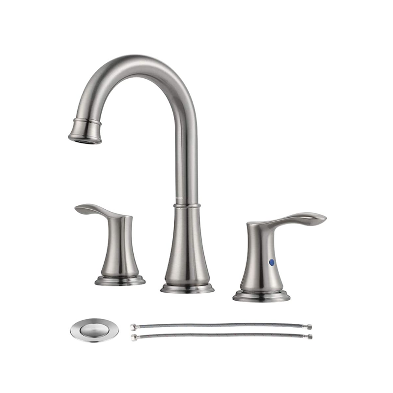 Brushed nickel two handle modern style 8 "sink faucet"   