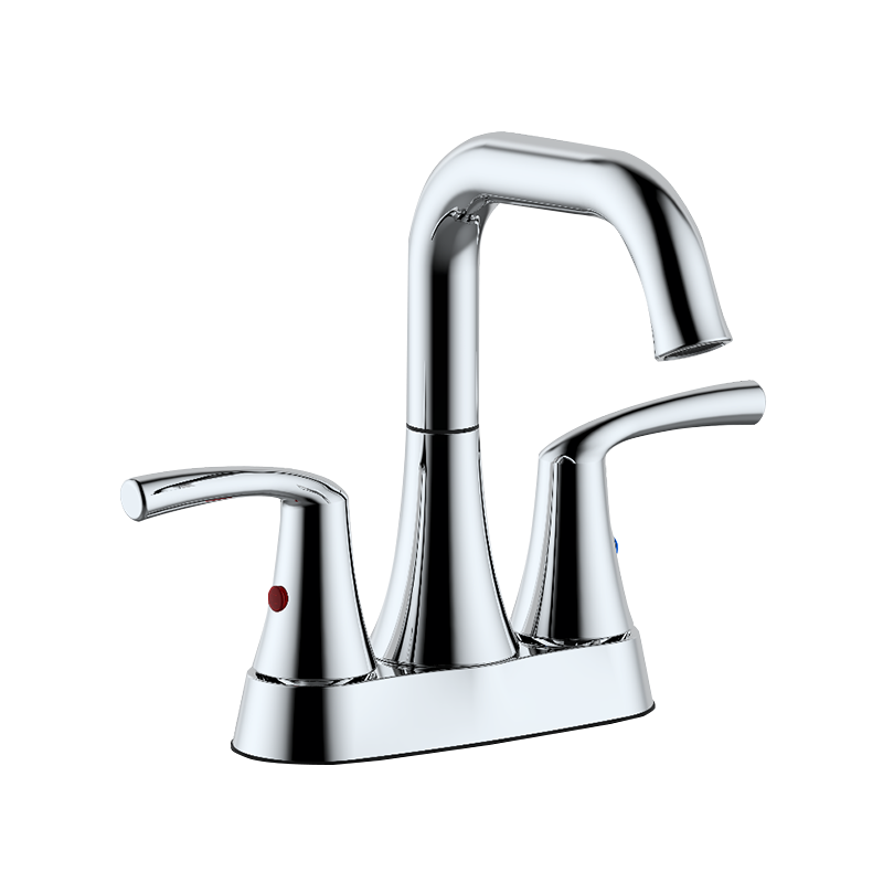 Shiny plating name double handle modern style 4 "sink faucet"