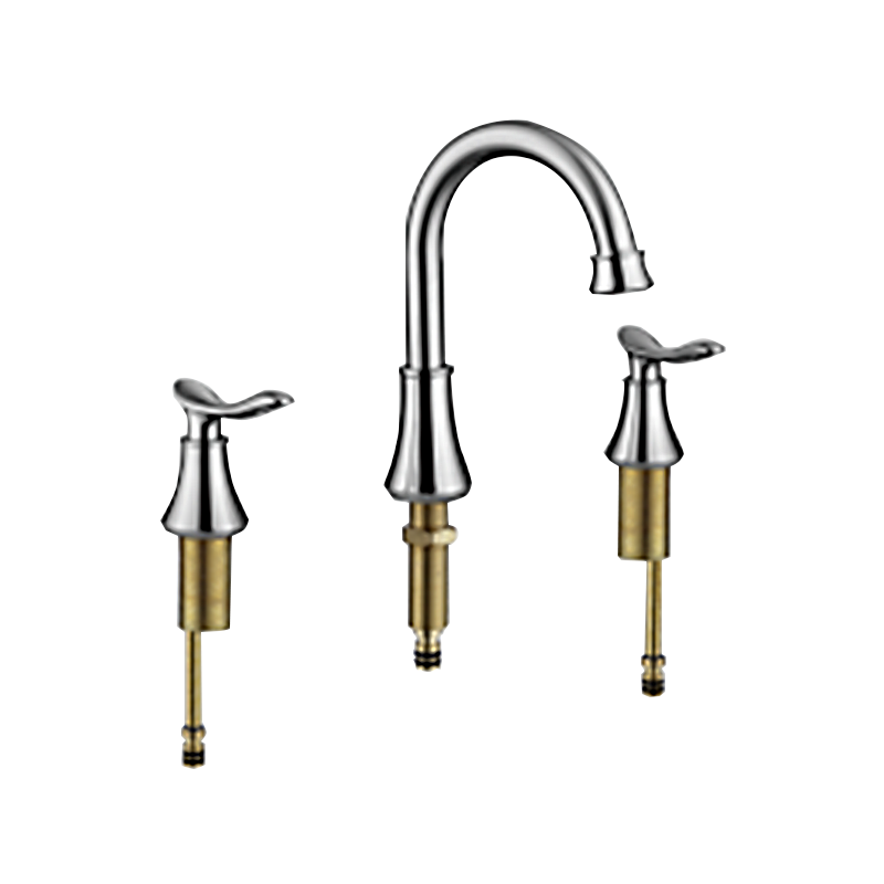 Brushed nickel two handle modern style 4 "sink faucet"