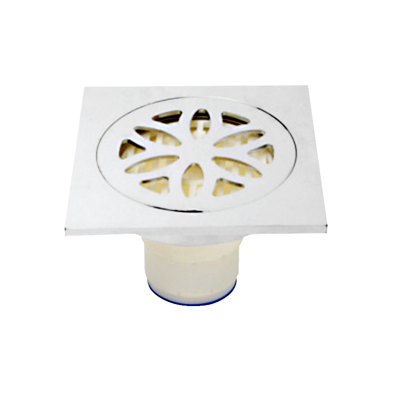 All copper chrome plated spring floor drain core in the dry area of the bathroom, with a large flow rate and odor prevention floor drain