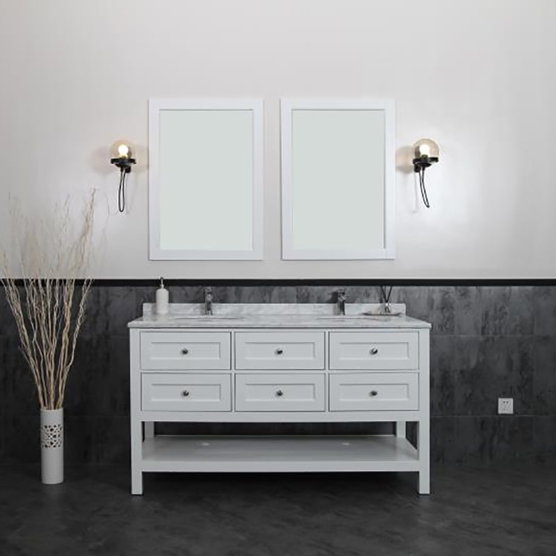 H510623 Matte white paint American style bathroom cabinet