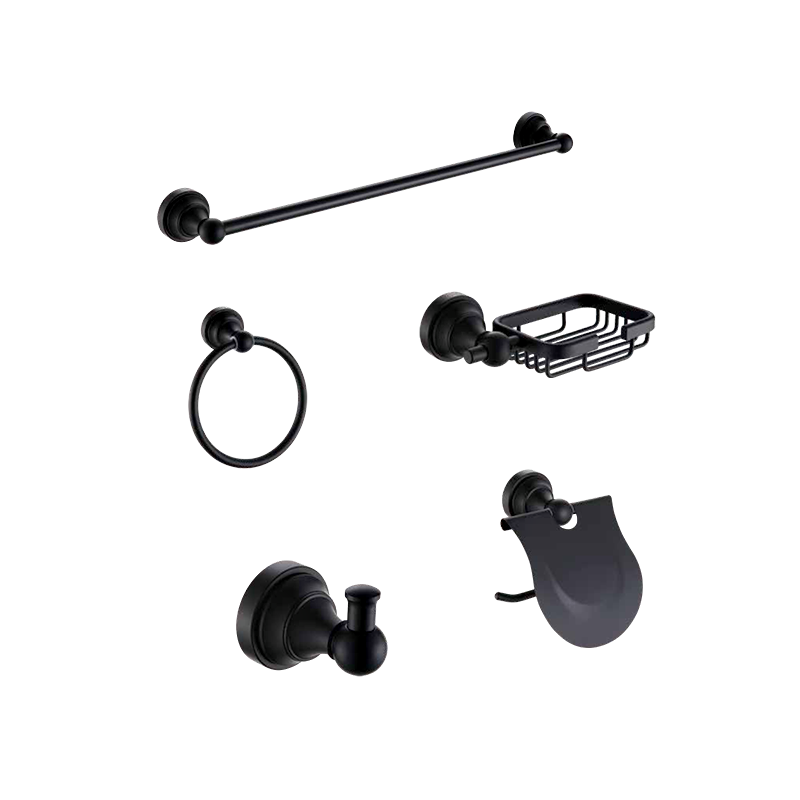 Bathroom accessory set, matte black bathroom hardware set, wall mounted