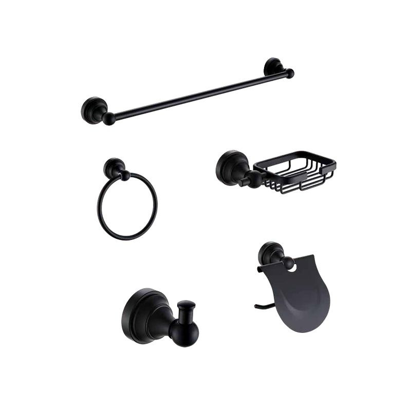 Bathroom accessory set, matte black bathroom hardware set, wall mounted