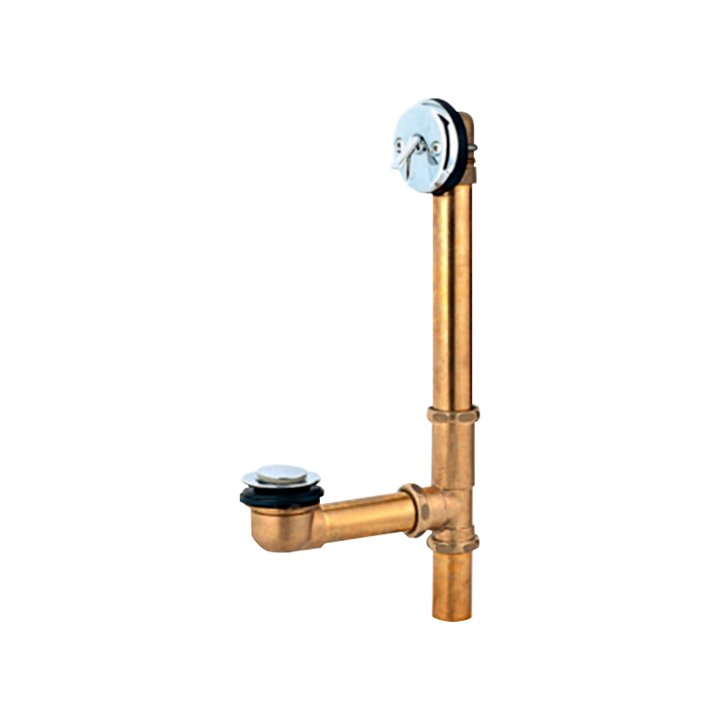 Bathtub all metal brass tube mechanical pull-out rod control sewer