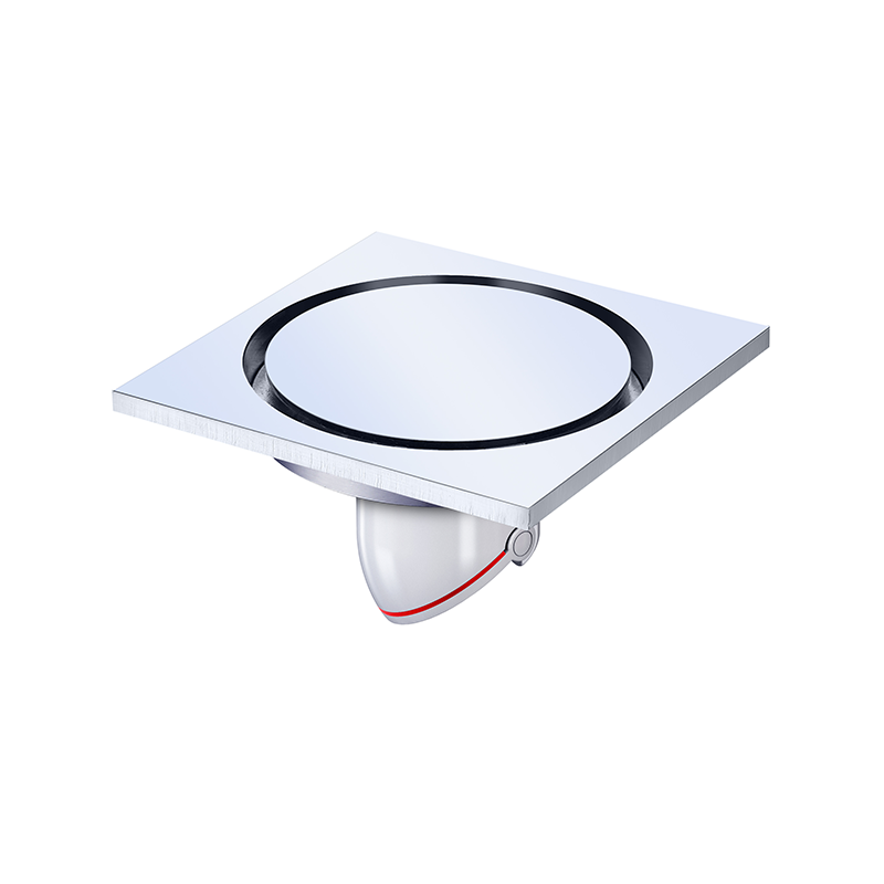 Full copper chrome plated magnetic suction floor drain core circular invisible odor proof floor drain in the dry area of the bathroom