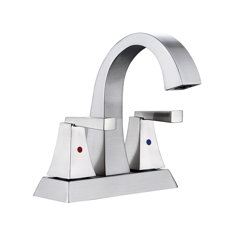 Brushed nickel two handle modern style 4 "sink faucet"