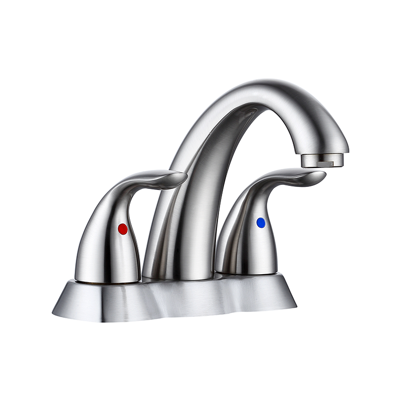 Brushed nickel two handle modern style 4 "sink faucet"