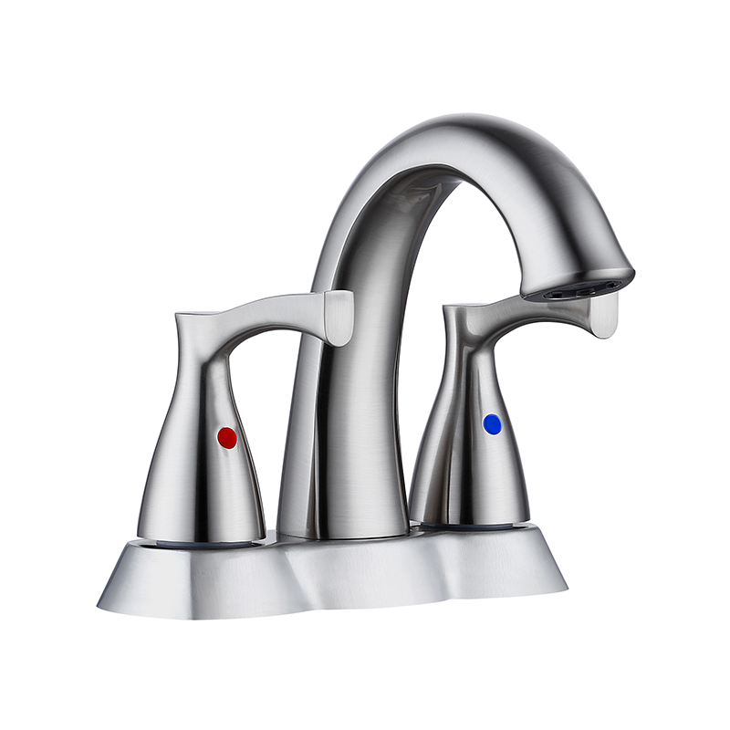 Brushed nickel two handle modern style 4 "sink faucet"