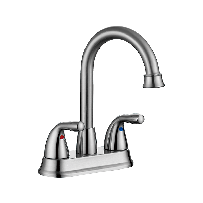 Brushed nickel two handle modern style 4 "sink faucet"