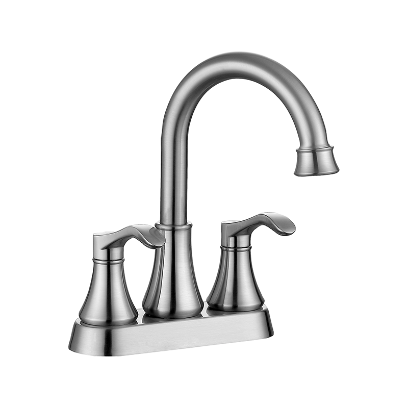 Brushed nickel two handle modern style 4 "sink faucet"