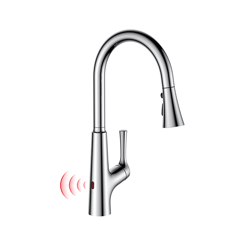 Non contact kitchen sink faucet with pull-down spray Non contact infrared induction kitchen faucet