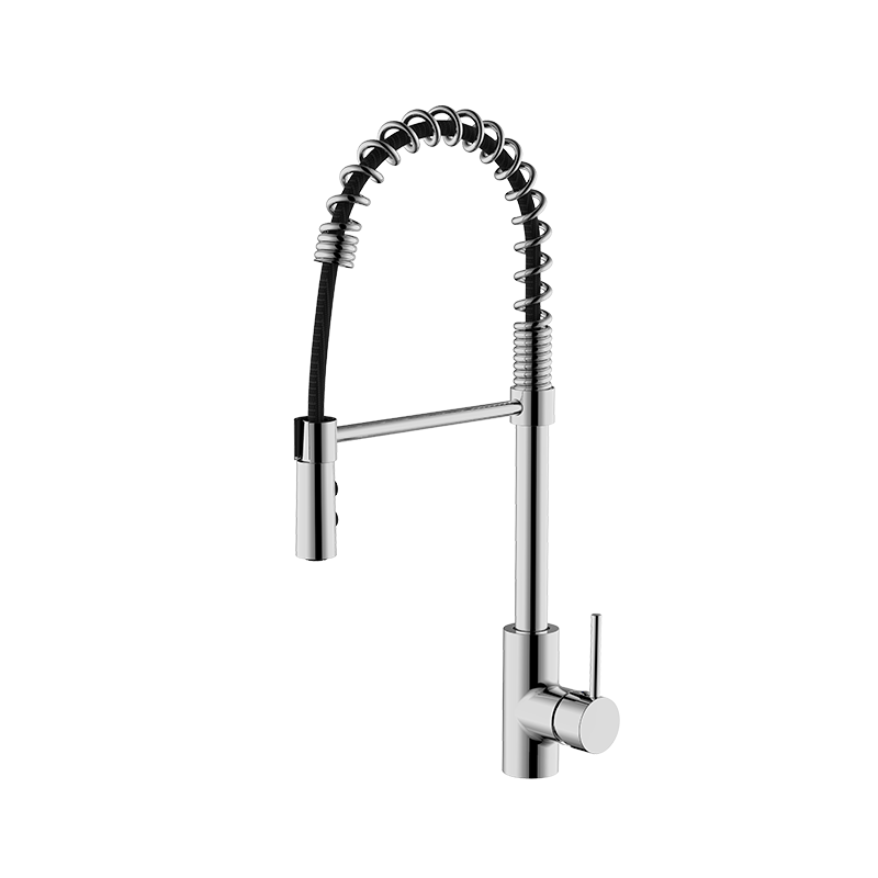 Nickel wire drawing three function blade water stainless steel kitchen pull faucet