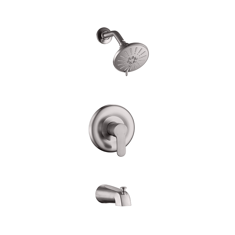 Shower system, 9-inch (approximately 22.9 cm) bathtub and shower faucet set (including rough valve), with 9-inch (approximately 22.9 cm) large shower head and bathtub nozzle, single handle bathtub and shower decoration set, brushed nickel